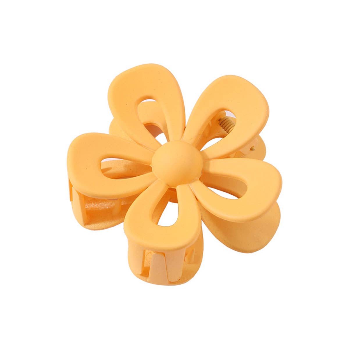 FROSTED ACRYLIC HOLLOW FLOWER HAIR CLAW CLIPS_CWAHA0404