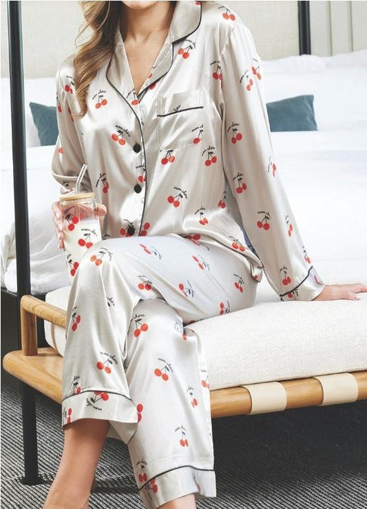 Mon Cheri Silky Longsleeve & Pants Pajama Set