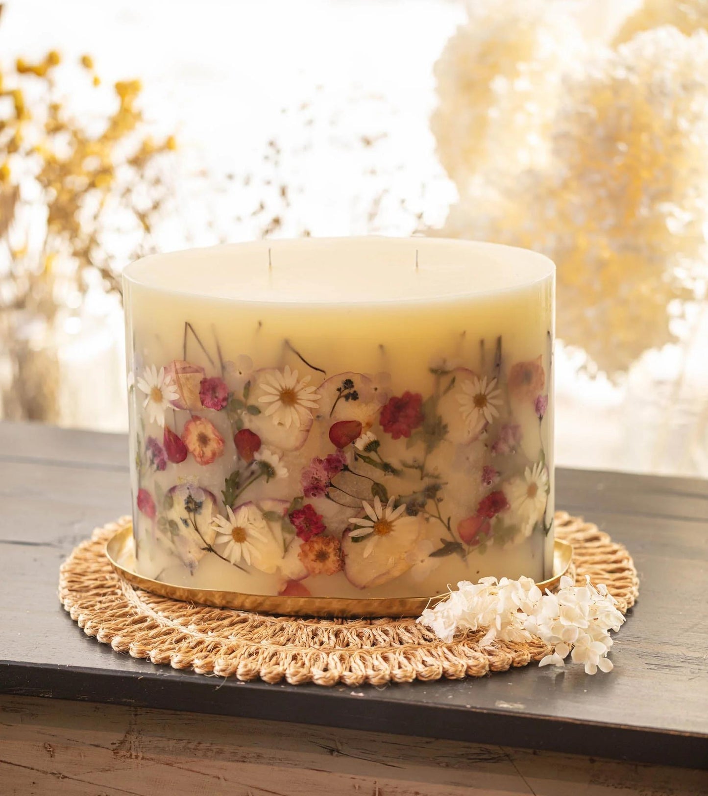 Apricot Rose Statement Botanical Candle