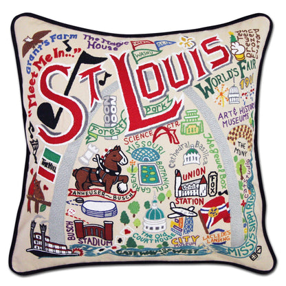 St. Louis Hand-Embroidered Pillow