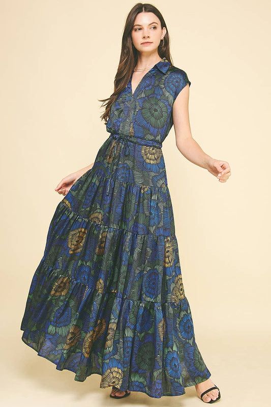 FLORAL TIERED MAXI DRESS