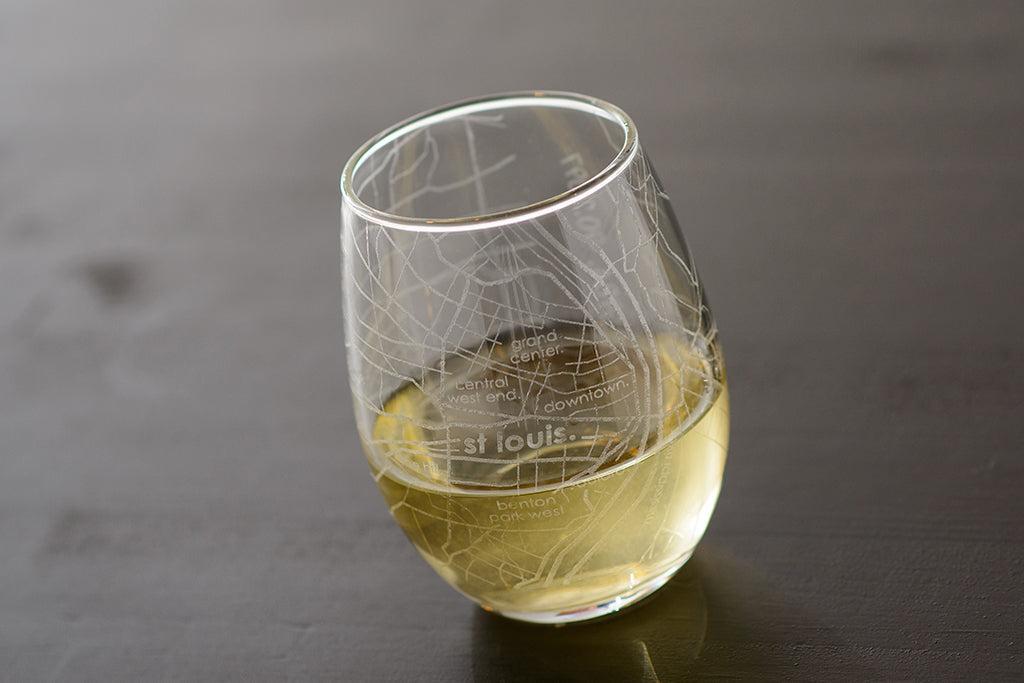 Hometown Map Stemless Wine Glass