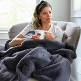 Anchor Grey TS Luxe Faux Fur Blanket