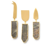 Brittany Agate Cheese Knives, Set of 3