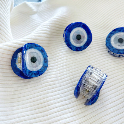 Blue Evil Eye Hair Claw Clip, Nonslip Boho-chic Hair Clips