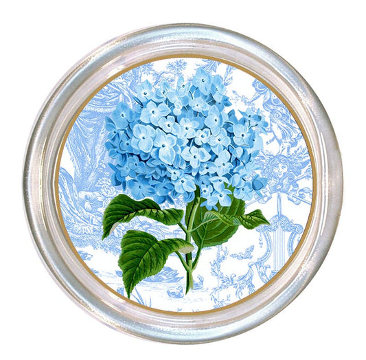 C7828- Hydrangea on Blue Glass Coaster