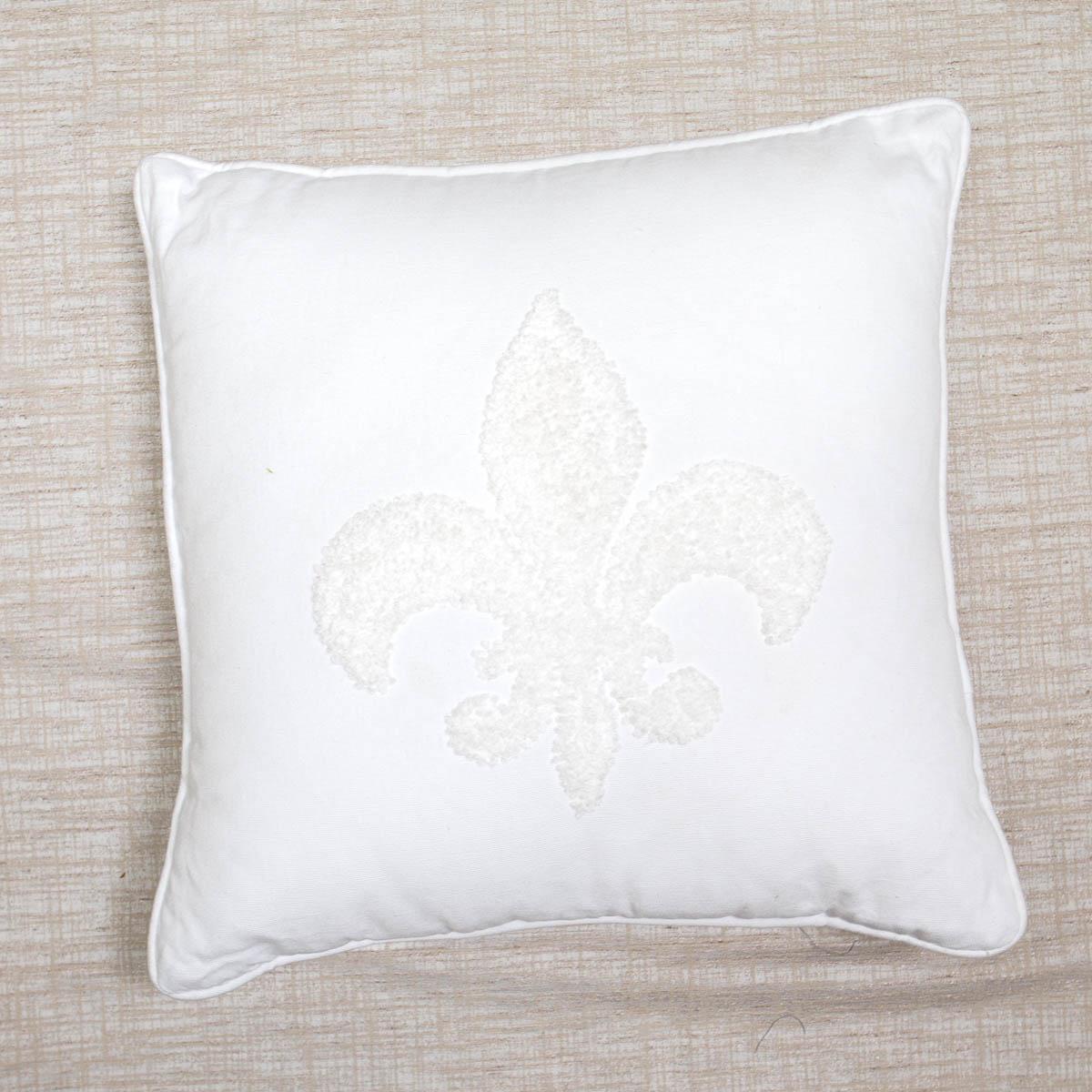 Fleur de Lis Embroidered Pillow