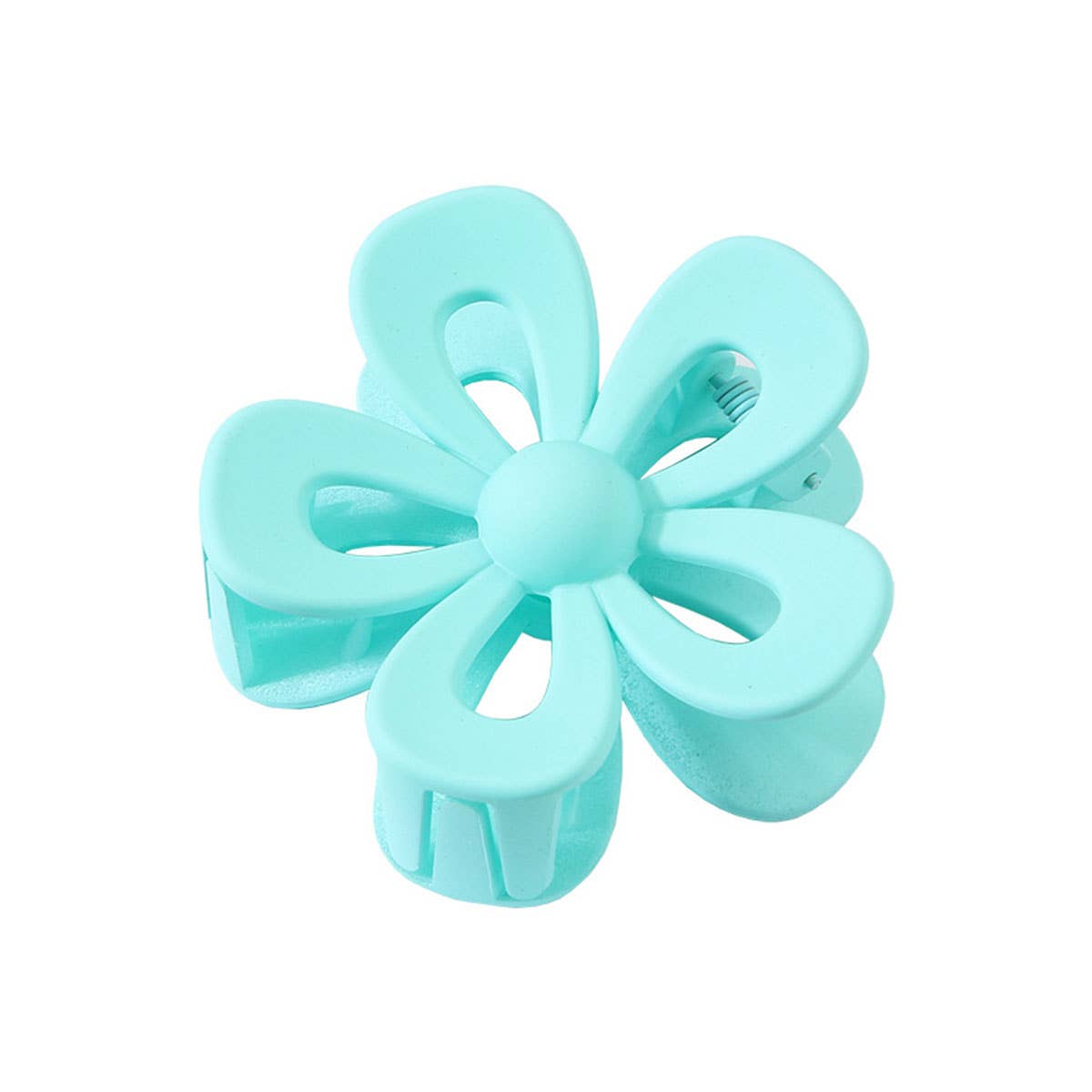 FROSTED ACRYLIC HOLLOW FLOWER HAIR CLAW CLIPS_CWAHA0404