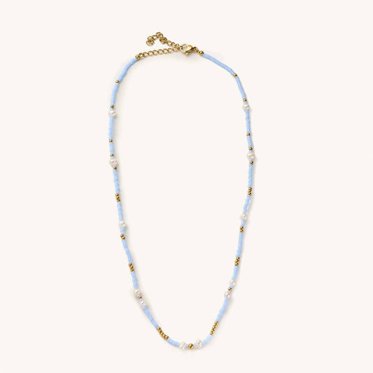 Lucid Blue Mini Beaded Necklace