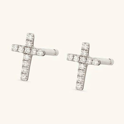 Crystal Cross Studs