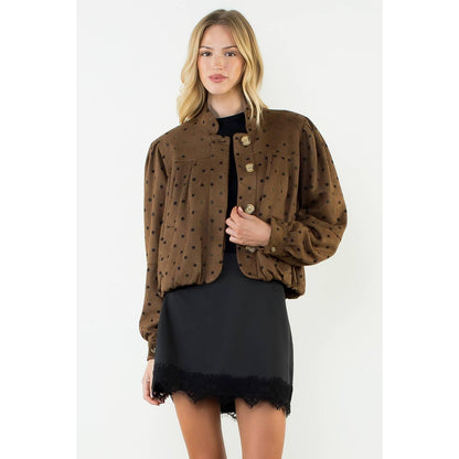 Polka Dot Jacket With Side Pockets