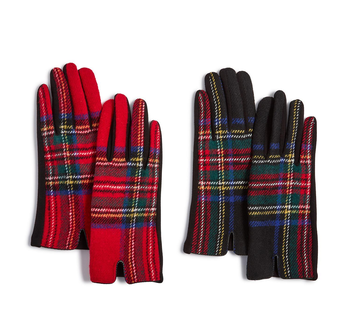 Royal Tartan Gloves with Microsuede Palm with Touchscreen Fingertips