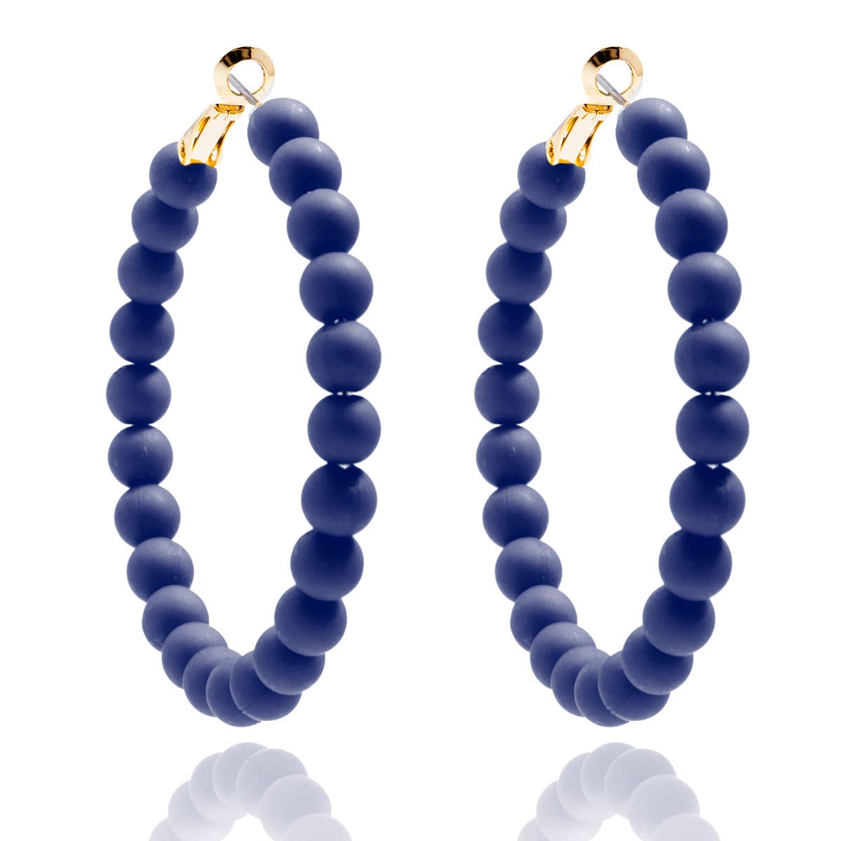 Matte Beaded Hoop Earring