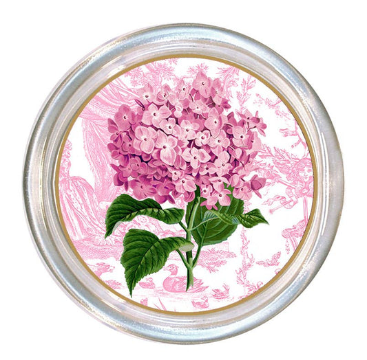C7829- Hydrangea on Pink Glass Coaster