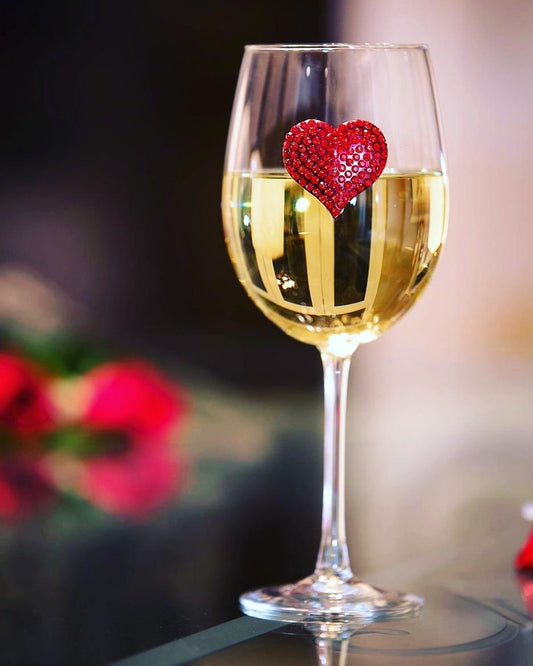 Red Heart Jeweled Glass