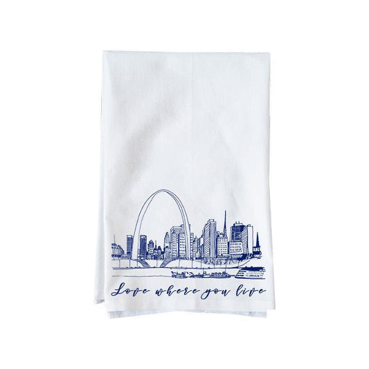 Love Where You Live Skyline Kitchen Towel