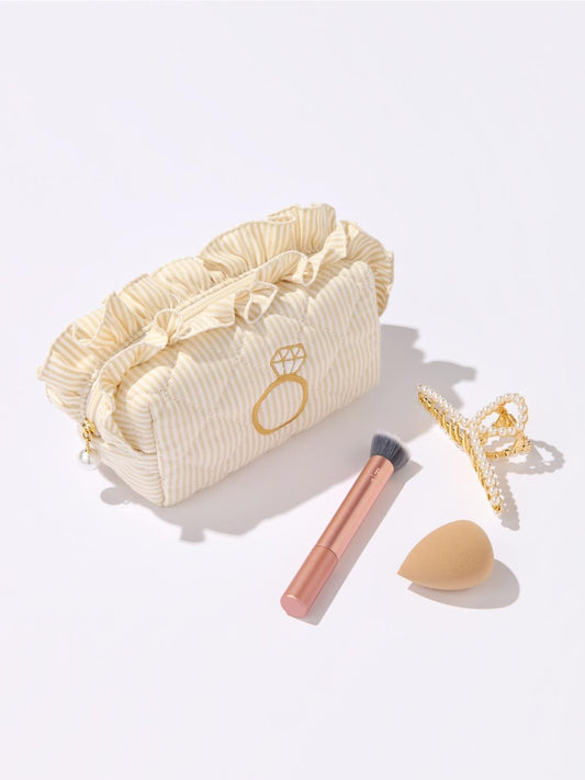RUFFLE BLING SMALL ZIP POUCH