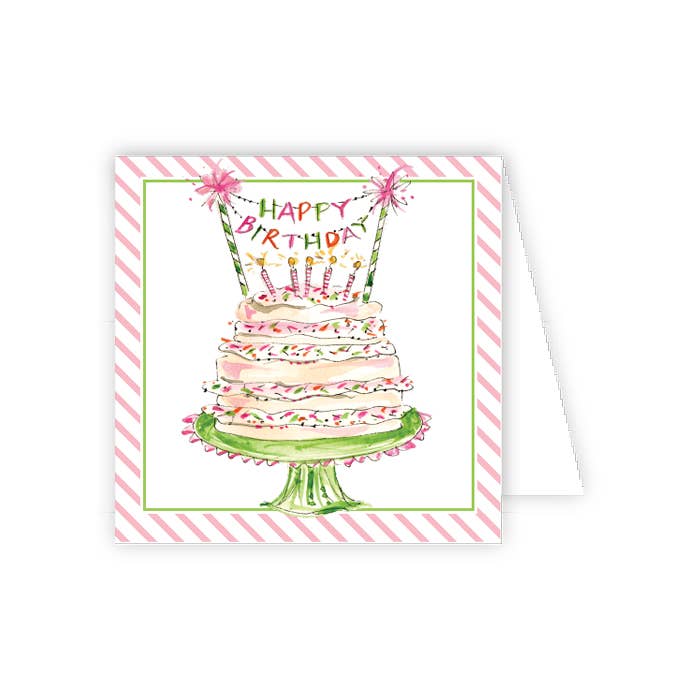 Happy Birthday Banner on a Cake Enclosure Card