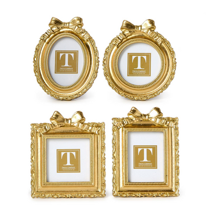 Vintage Gold Mini Photo Frame with Accent Bow