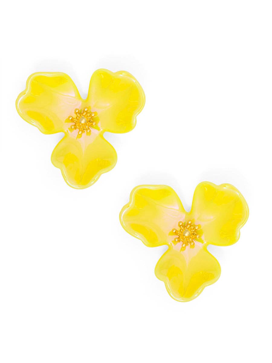 Iridescent Resin 3-Petal Stud Earring