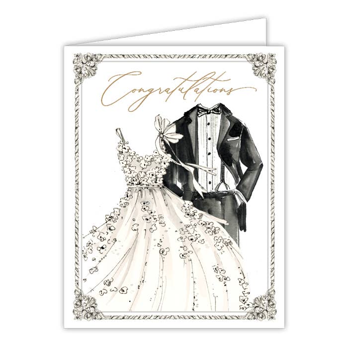 Congratulations Formal Wedding Clothes Greeting Card