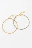 Two Pack Blue and Gold Plated  Bracelets