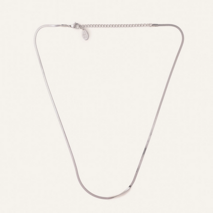 Micro Silver Herringbone Necklace