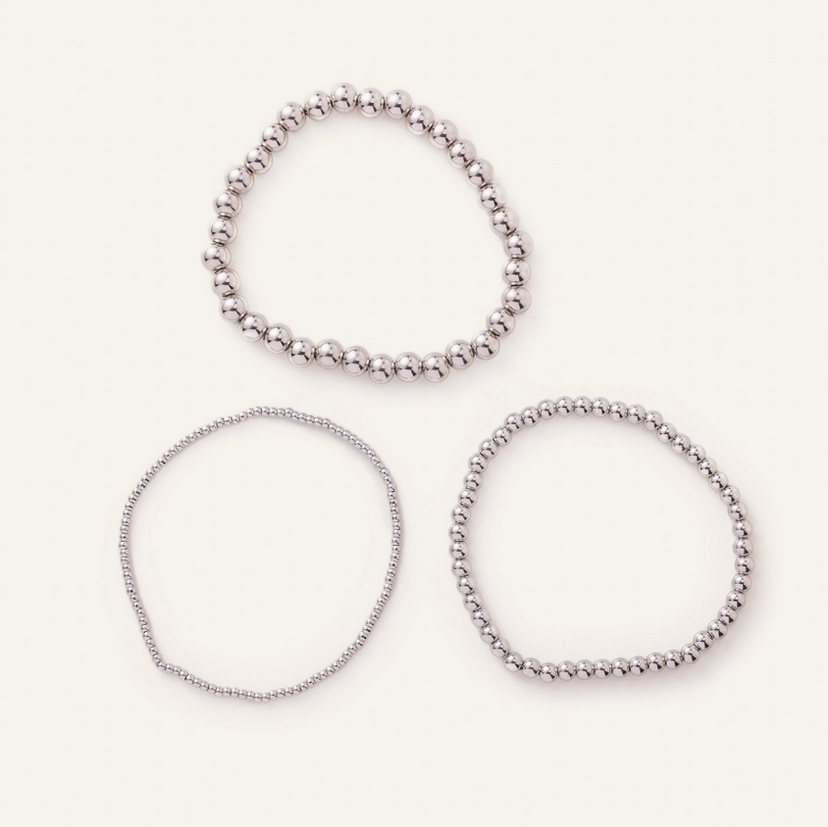 Waterproof Silver Ball Bracelets- Small, Medium or Large