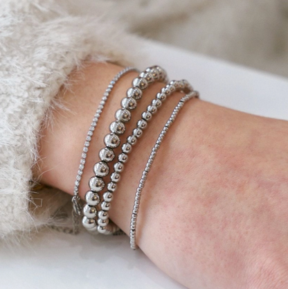 Waterproof Silver Ball Bracelets- Small, Medium or Large