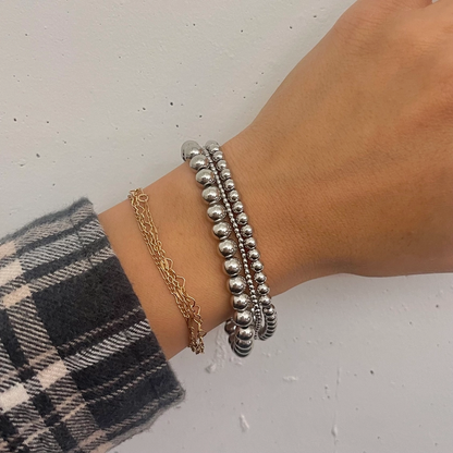 Waterproof Silver Ball Bracelets- Small, Medium or Large