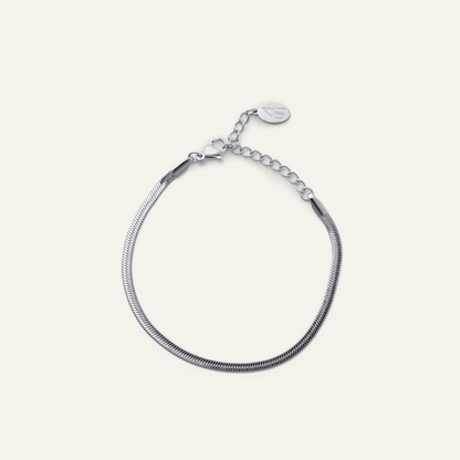 Micro Silver Herringbone Bracelet