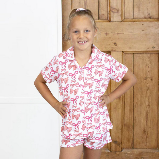 Girl's Sutton Bow Sleep Short Set