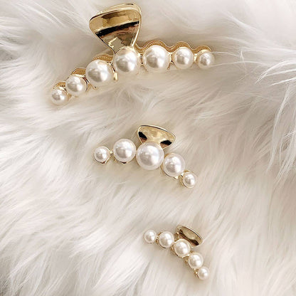 PEARL ALLOY GOLD HAIR CLAW CLIPS_CWAHA0403