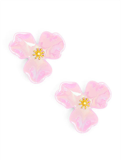 Iridescent Resin 3-Petal Stud Earring