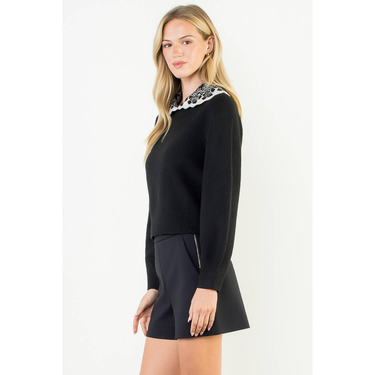 Collared Knit Top