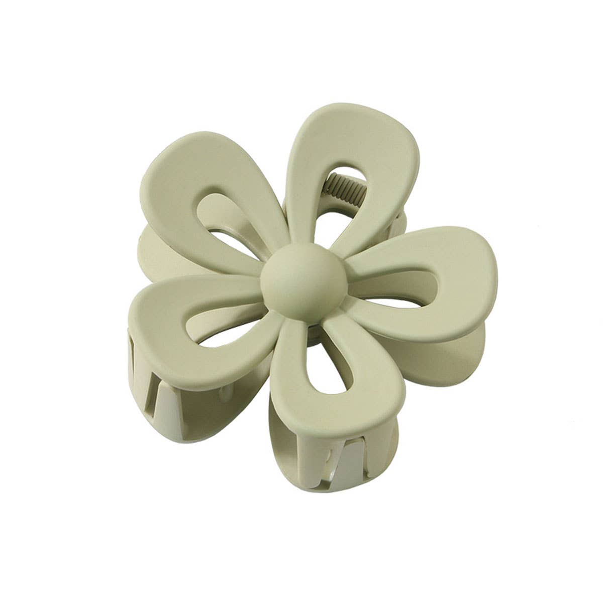 FROSTED ACRYLIC HOLLOW FLOWER HAIR CLAW CLIPS_CWAHA0404