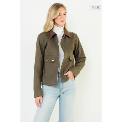 Mixed Media Suede Jacket