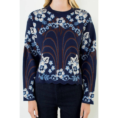 All Over Pattern Sweater Top
