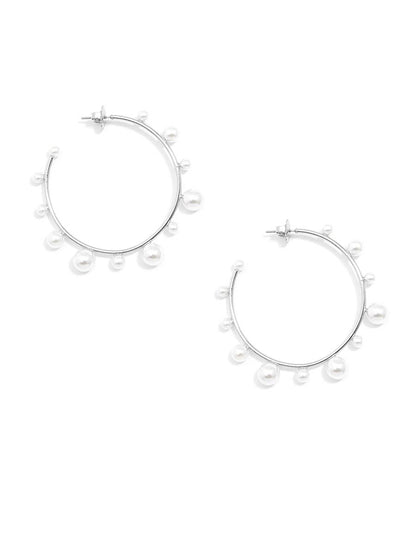 Decorative Pearl Hoop Earring