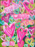 Love Language - Pink & Green Stretched Canvas