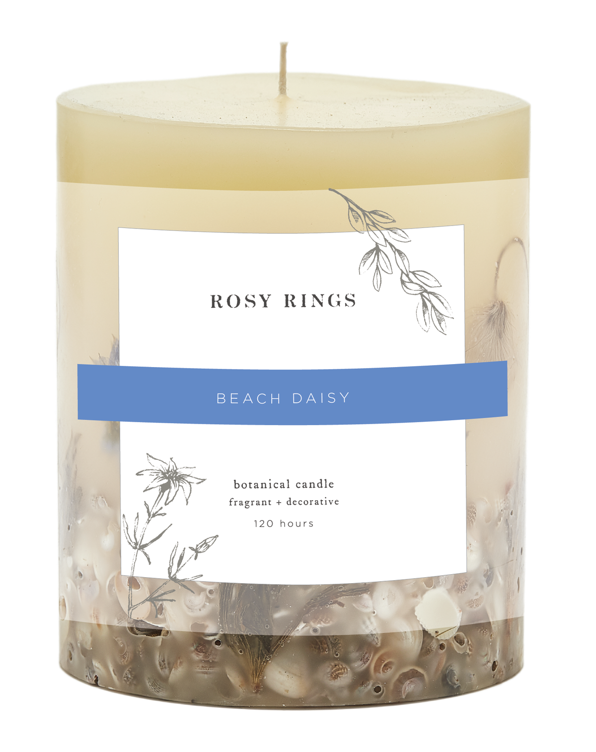 Beach Daisy Accent Botanical Candle