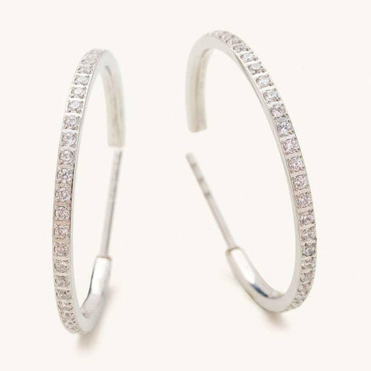 Silver Sutton Crystal Hoops