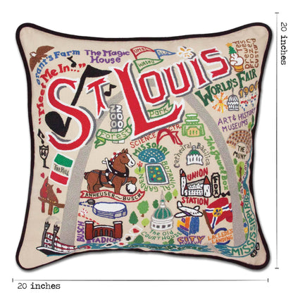 St. Louis Hand-Embroidered Pillow