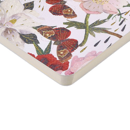 Vegan Leather A5 Notebook - Peonies 