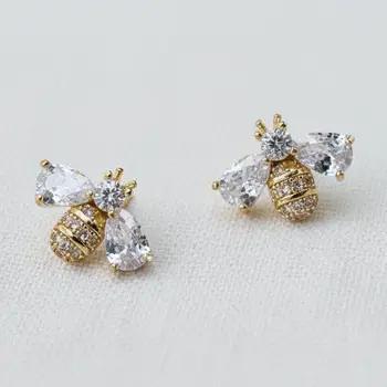 Mini Cubic Zirconia Bee Studs