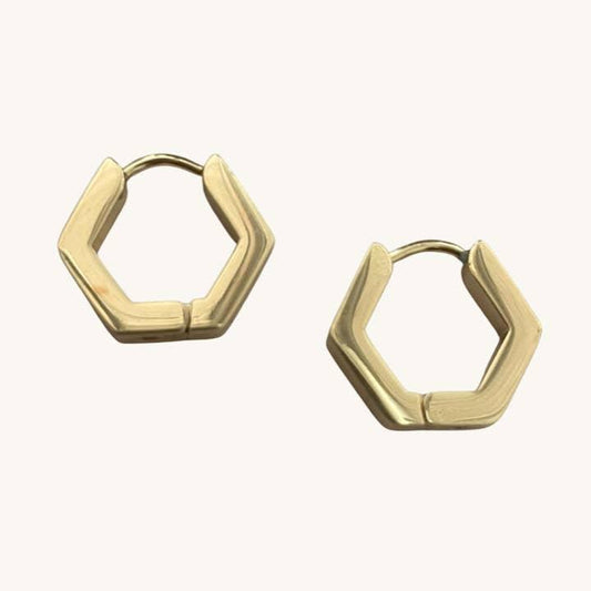 Roxy Hexagon Huggies