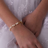 14K Gold-Plated Baby & Kids Cross Bracelet for Baptism Gift