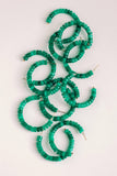 Green Beaded Candy Statement Hoop Earrings