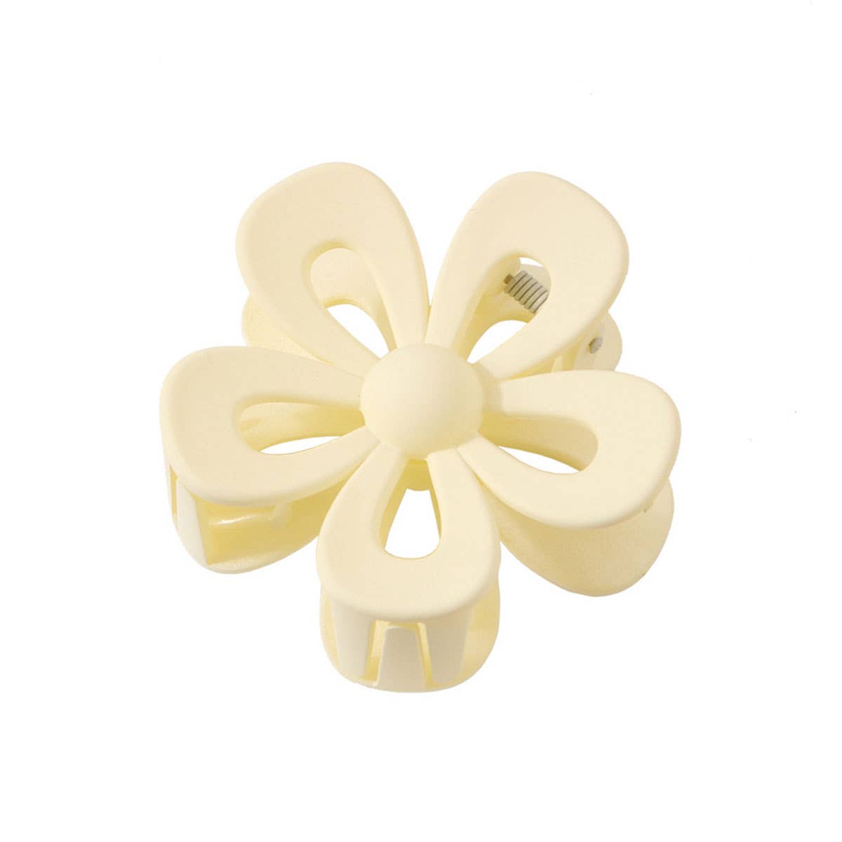 FROSTED ACRYLIC HOLLOW FLOWER HAIR CLAW CLIPS_CWAHA0404