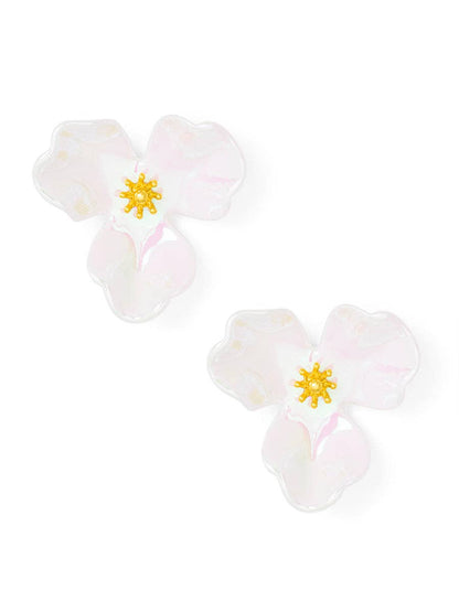 Iridescent Resin 3-Petal Stud Earring